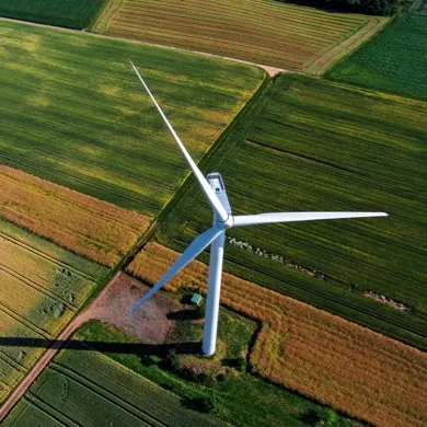 Windrad auf einem Feld